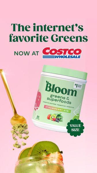 A high-visibility ad creative that leverages a popular retail partnership to drive authority and urgency for a greens and superfoods powder.